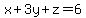 x%2B3y%2Bz=6