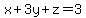 x%2B3y%2Bz+=+3