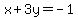 x%2B3y=-1+