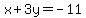 x%2B3y=-11