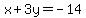 x%2B3y=-14