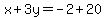 x%2B3y=-2%2B20