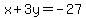 x%2B3y=-27