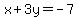 x%2B3y=-7