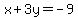x%2B3y=-9
