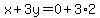 x%2B3y=0%2B3%2A2