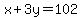 x%2B3y=102