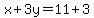 x%2B3y=11%2B3