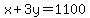 x%2B3y=1100