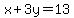 x%2B3y=13+