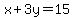 x%2B3y=15+