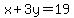 x%2B3y=19