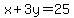 x%2B3y=25