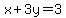 x%2B3y=3
