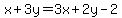 x%2B3y=3x%2B2y-2