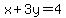 x%2B3y=4