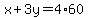 x%2B3y=4%2A60