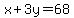 x%2B3y=68