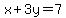 x%2B3y=7