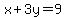 x%2B3y=9