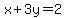 x%2B3y+=+2
