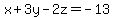 x%2B3y-2z=-13