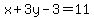 x%2B3y-3=11