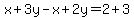 x%2B3y-x%2B2y=2%2B3