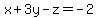 x%2B3y-z=-2