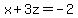 x%2B3z=-2