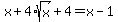 x%2B4%2Asqrt%28x%29%2B4=x-1