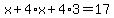 x%2B4%2Ax%2B4%2A3=17