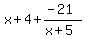 x%2B4%2B%28-21%29%2F%28x%2B5%29