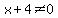 x%2B4%3C%3E0
