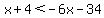 x%2B4%3C-6x-34