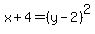 x%2B4=%28y-2%29%5E2