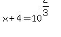 x%2B4=10%5E%282%2F3%29