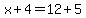 x%2B4=12%2B5