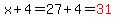 x%2B4=27%2B4=red%2831%29