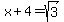 x%2B4=sqrt%283%29