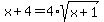 x%2B4+=+4%2Asqrt%28x%2B1%29