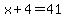 x%2B4+=+41