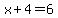 x%2B4+=+6
