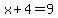 x%2B4+=+9