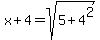 x%2B4+=+sqrt%285+%2B+4%5E2%29