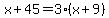 x%2B45=3%28x%2B9%29