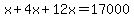 x%2B4x%2B12x=17000