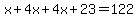 x%2B4x%2B4x%2B23+=+122