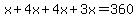 x%2B4x%2B4x%2B3x+=+360