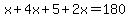x%2B4x%2B5%2B2x=180